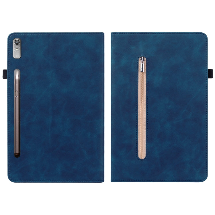 For Lenovo Tab P11 Pro Gen 2 11.2 Skin Feel Solid Color Zipper Leather Tablet Case