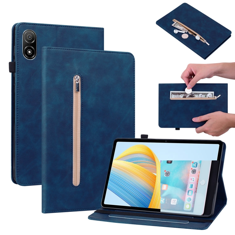 For Honor Pad V8 Pro Skin Feel Solid Color Zipper Leather Tablet Case