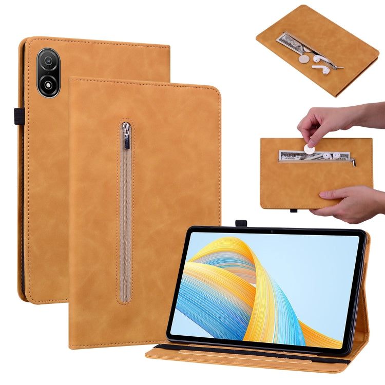 For Honor Pad V8 Pro Skin Feel Solid Color Zipper Leather Tablet Case