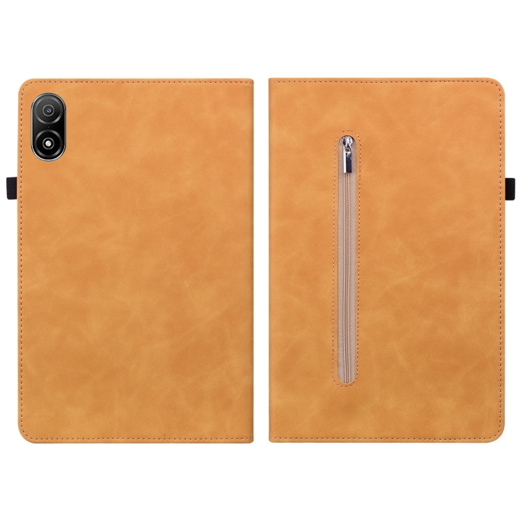 For Honor Pad V8 Pro Skin Feel Solid Color Zipper Leather Tablet Case