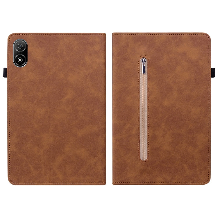For Honor Pad V8 Pro Skin Feel Solid Color Zipper Leather Tablet Case