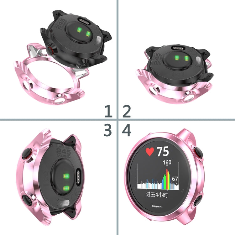 For Garmin Forerunner 245 TPU Electroplated Watch Case