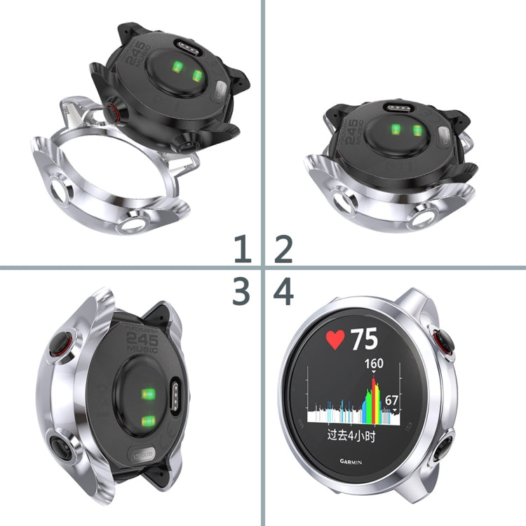 For Garmin Forerunner 245 TPU Electroplated Watch Case