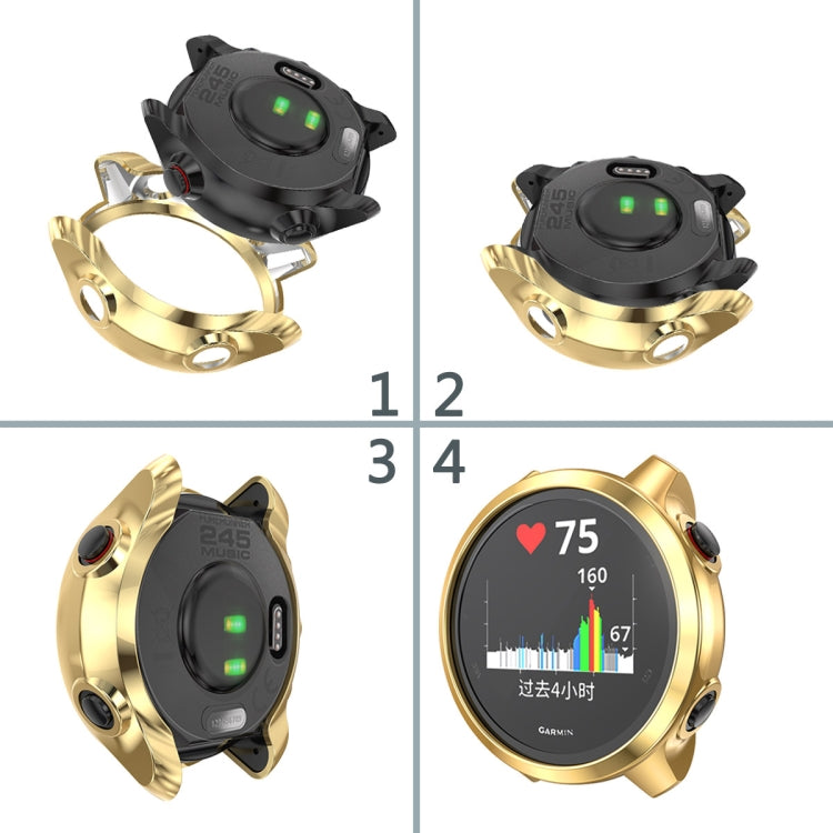 For Garmin Forerunner 245 TPU Electroplated Watch Case