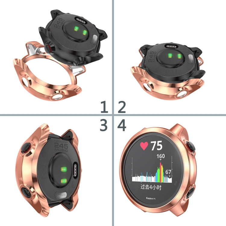 For Garmin Forerunner 245 TPU Electroplated Watch Case