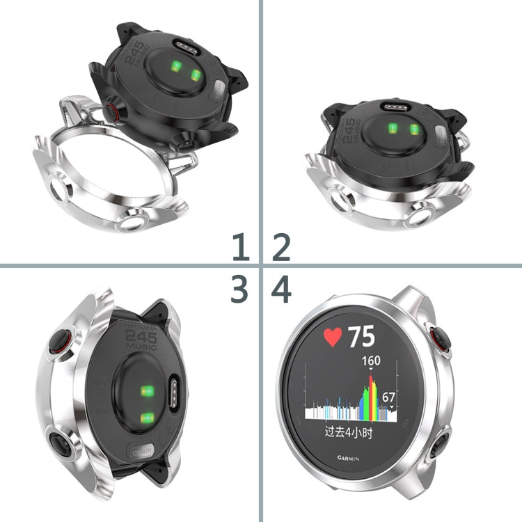 For Garmin Forerunner 245 TPU Electroplated Watch Case