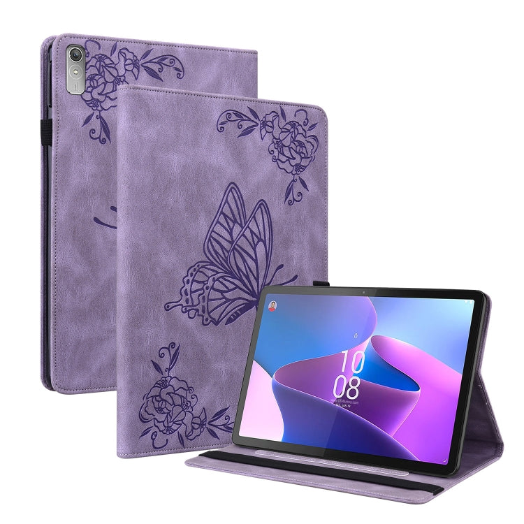 For Lenovo Tab P11 Gen 2 11.5 Butterfly Flower Embossed Leather Tablet Case