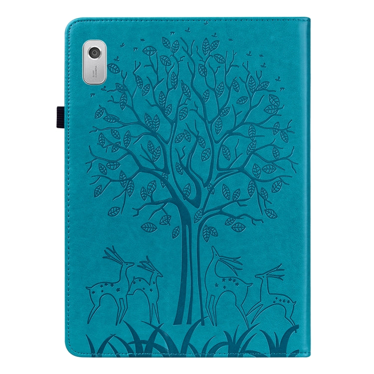 For Lenovo Tab M8 4th Gen TB-300FU Tree & Deer Pattern Embossed Leather Tablet Case