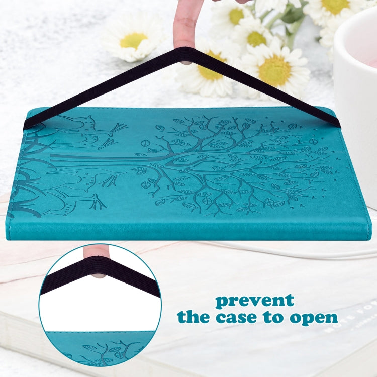 For Lenovo Tab M8 4th Gen TB-300FU Tree & Deer Pattern Embossed Leather Tablet Case