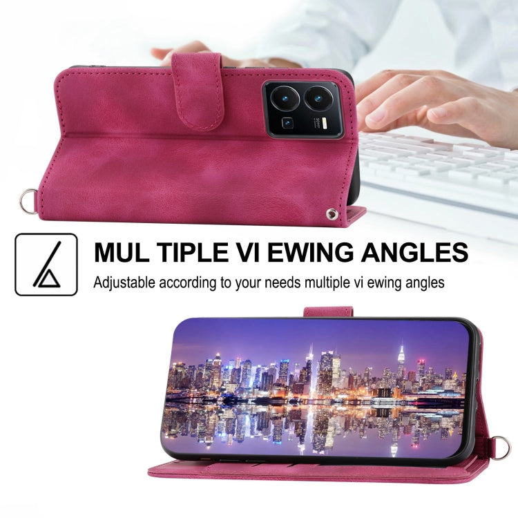 For vivo Y35 4G 2022 Skin-feel Flowers Embossed Wallet Leather Phone Case