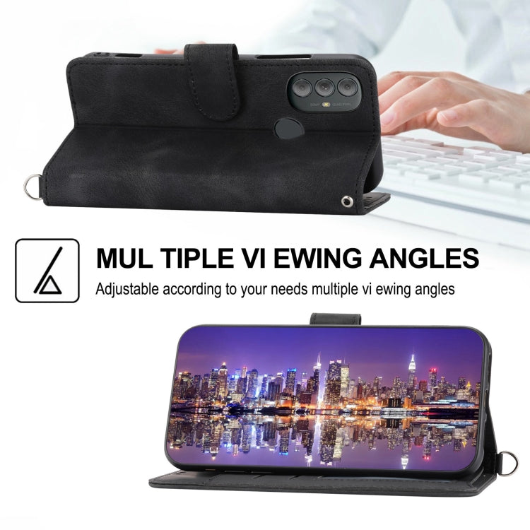 For Motorola Moto G Power 2022 Skin-feel Flowers Embossed Wallet Leather Phone Case