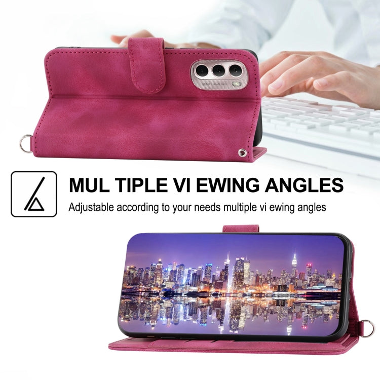 For Motorola Moto G Stylus 2022 Skin-feel Flowers Embossed Wallet Leather Phone Case