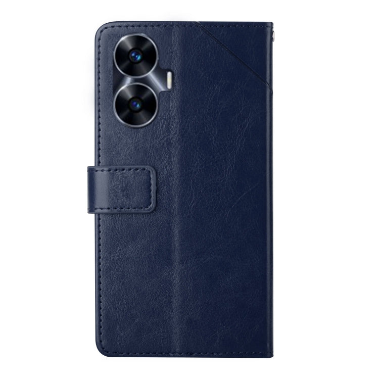 For Realme C55 HT01 Y-shaped Pattern Flip Leather Phone Case