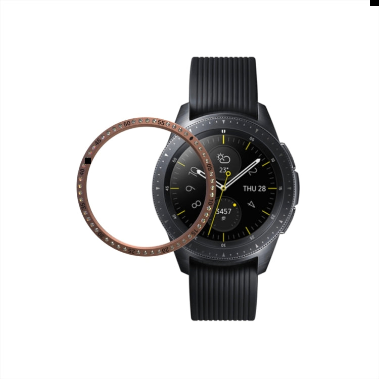 For Galaxy 42mm / Gear S2 Stainless steel 304 Ring And Diamond Watch Protective Case(Rose Gold)