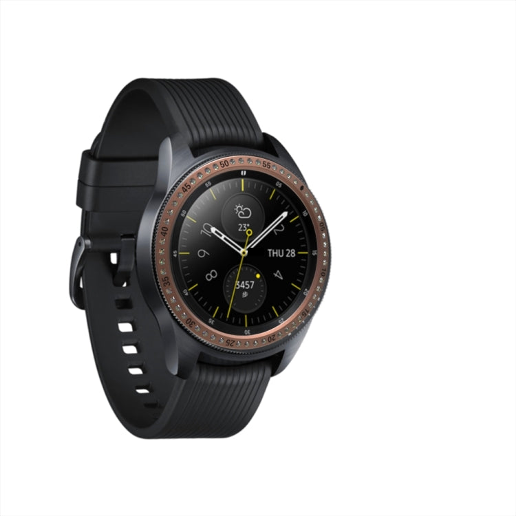 For Galaxy 42mm / Gear S2 Stainless steel 304 Ring And Diamond Watch Protective Case(Rose Gold)