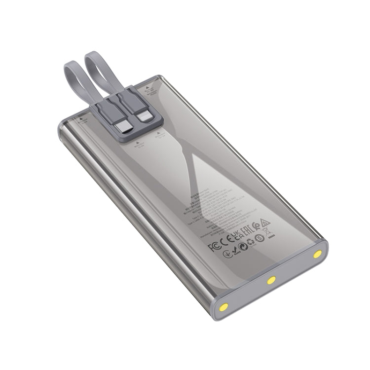 hoco J104 Discovery Edition 22.5W 10000mAh Fully Compatible Power Bank with Cable(Grey)