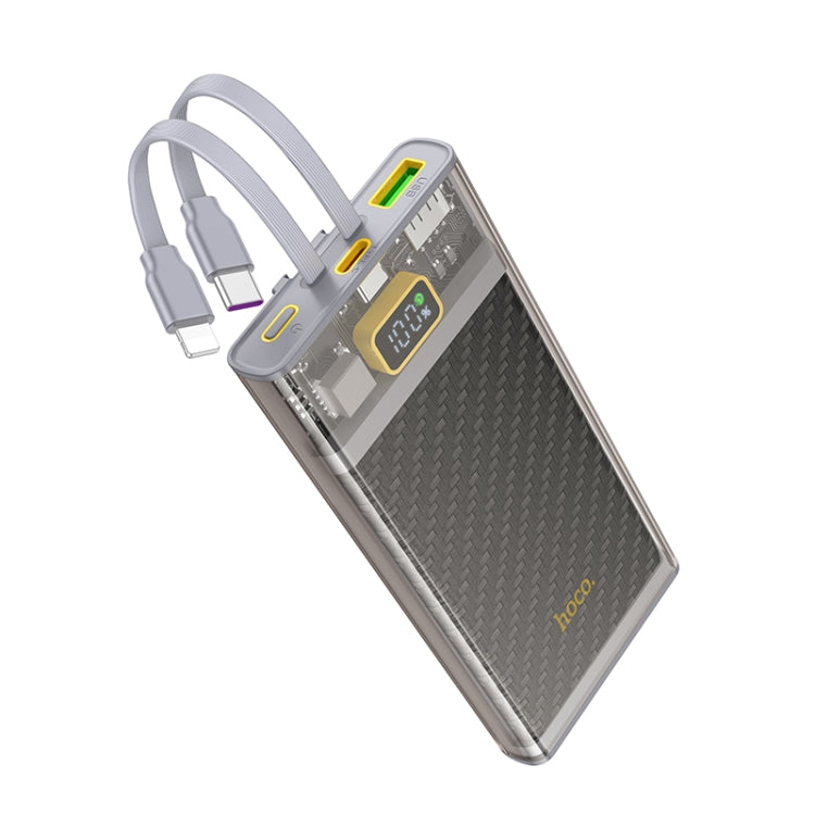 hoco J104 Discovery Edition 22.5W 10000mAh Fully Compatible Power Bank with Cable(Grey)