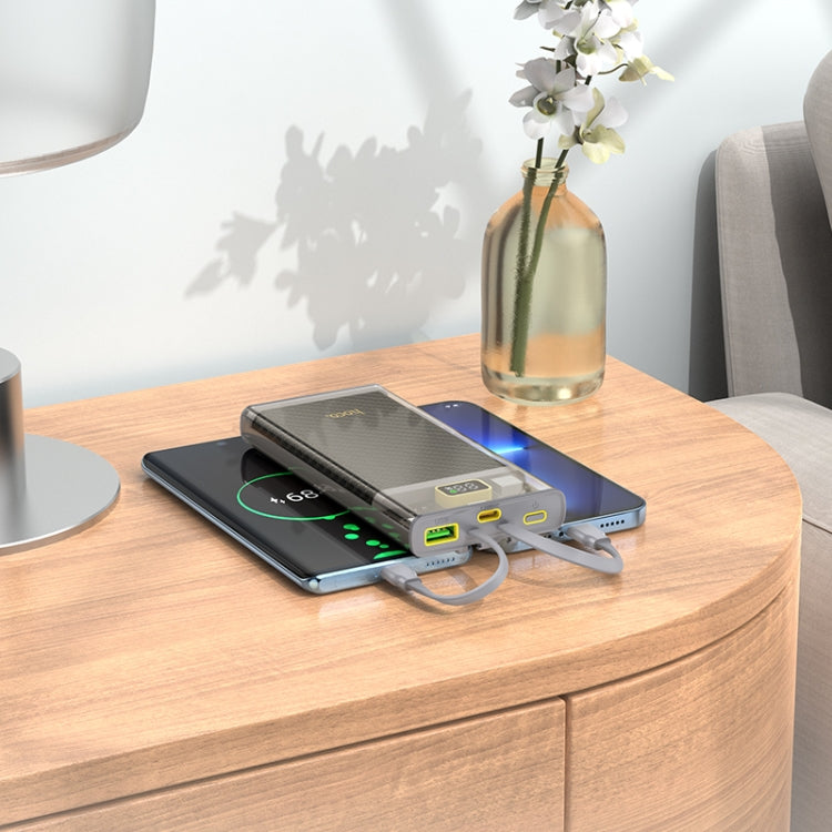 hoco J104 Discovery Edition 22.5W 10000mAh Fully Compatible Power Bank with Cable(Grey)