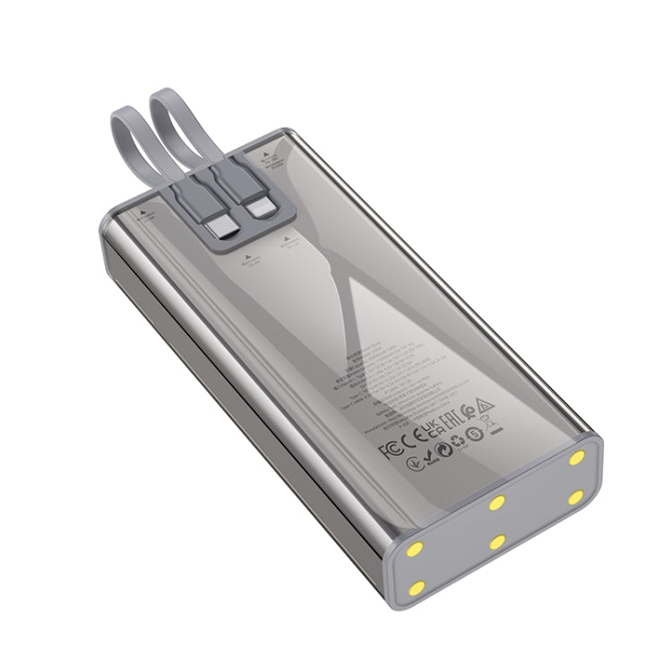 hoco J104A Discovery Edition 22.5W 20000mAh Fully Compatible Power Bank with Cable(Grey)