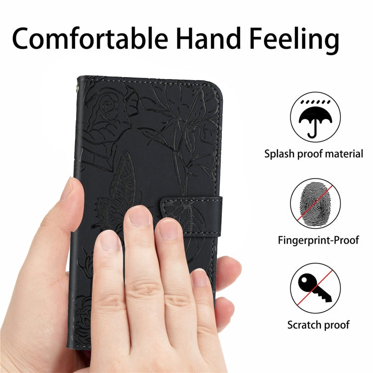 For Xiaomi Redmi Note 12 4G Global HT03 Skin Feel Butterfly Embossed Flip Leather Phone Case