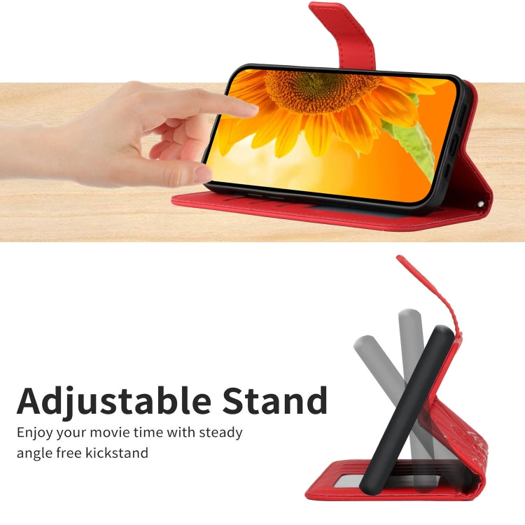 For Xiaomi Redmi Note 12 4G Global Skin Feel Sun Flower Embossed Flip Leather Phone Case with Lanyard