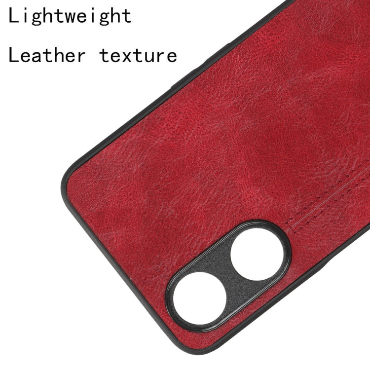 For OPPO A58 5G Sewing Cow Pattern Skin PC + PU + TPU Phone Case