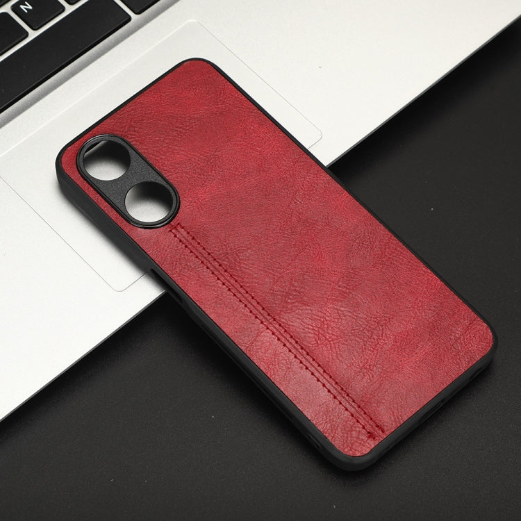 For OPPO A58 5G Sewing Cow Pattern Skin PC + PU + TPU Phone Case