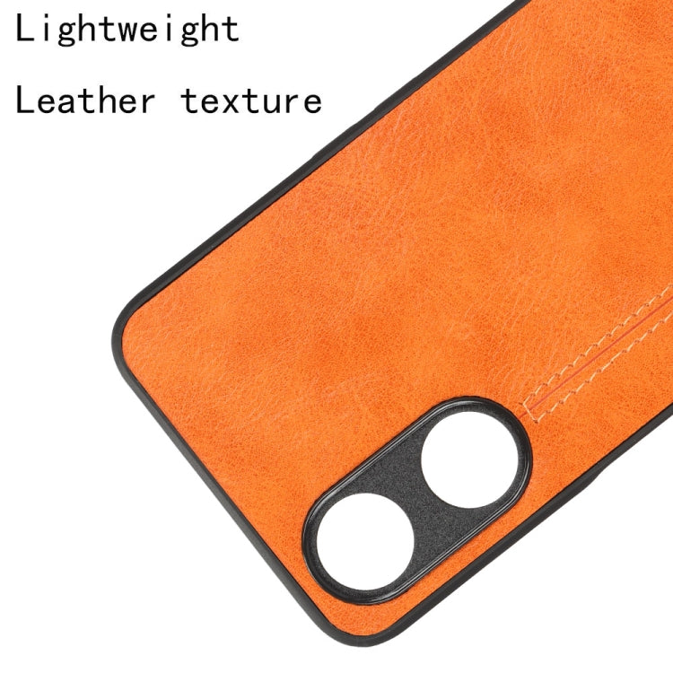 For OPPO A58 5G Sewing Cow Pattern Skin PC + PU + TPU Phone Case