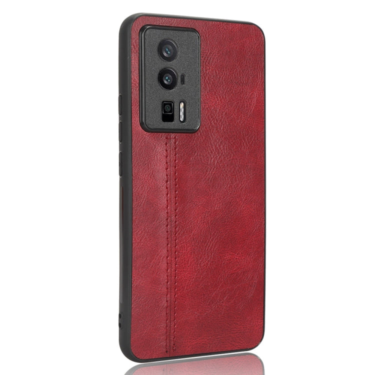 For Xiaomi Redmi K60 5G Sewing Cow Pattern Skin PC + PU + TPU Phone Case