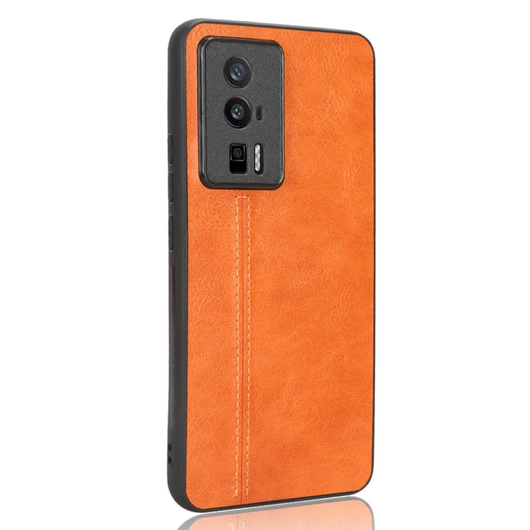 For Xiaomi Redmi K60 5G Sewing Cow Pattern Skin PC + PU + TPU Phone Case
