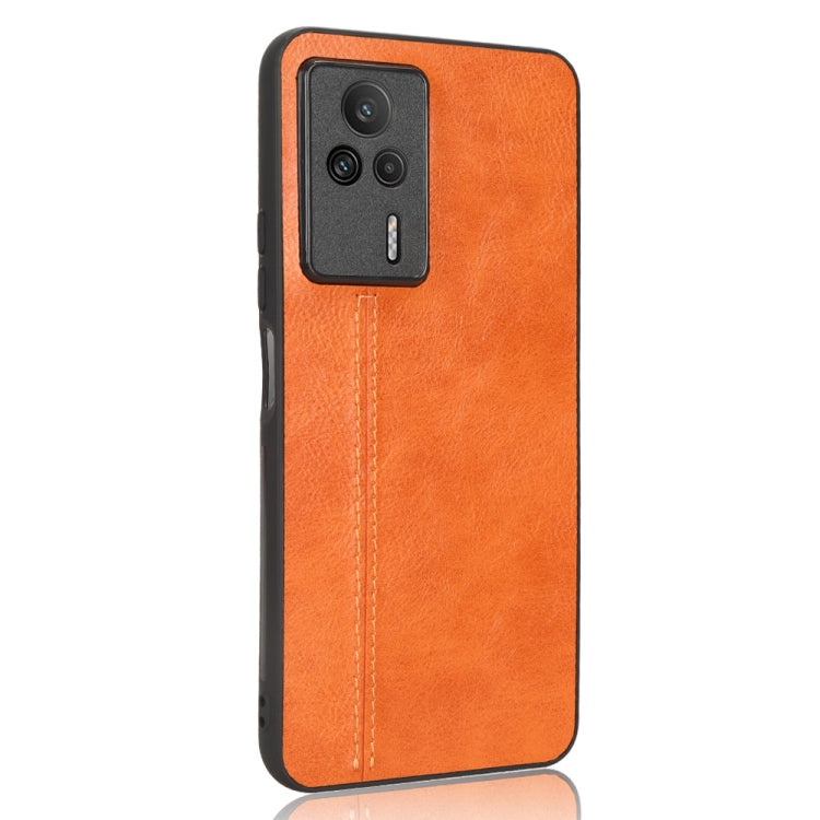 For Xiaomi Redmi K60E 5G Sewing Cow Pattern Skin PC + PU + TPU Phone Case