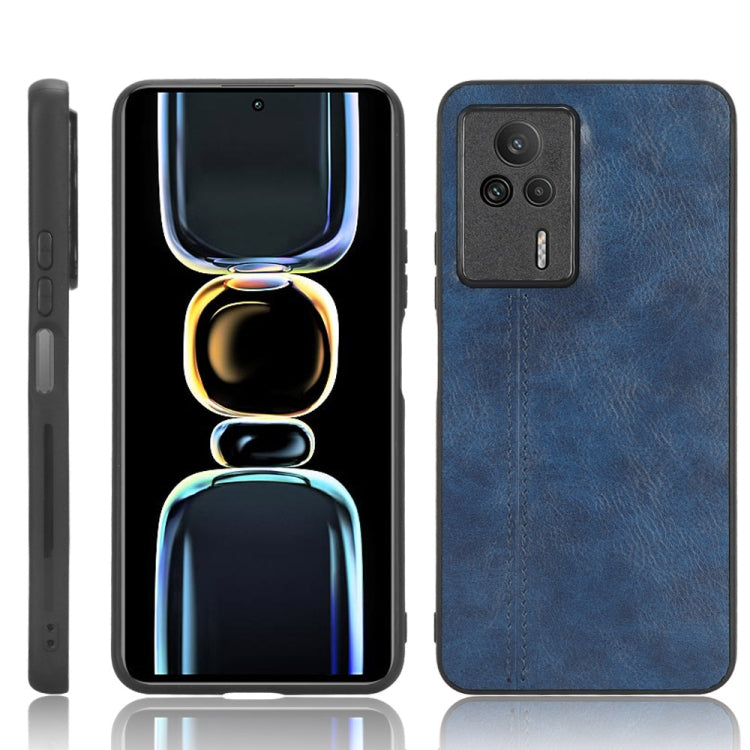 For Xiaomi Redmi K60E 5G Sewing Cow Pattern Skin PC + PU + TPU Phone Case