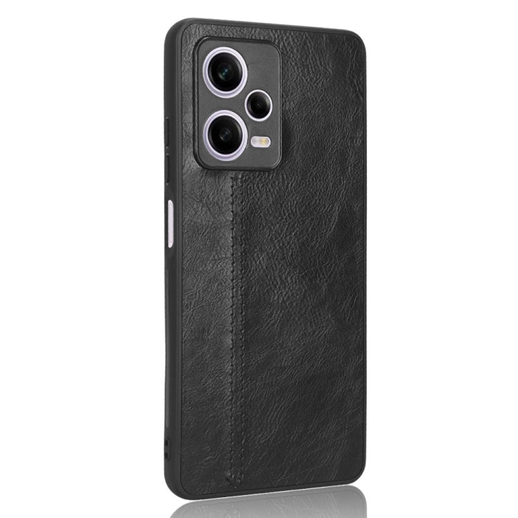 For Xiaomi Redmi Note 12 Pro 5G Sewing Cow Pattern Skin PC + PU + TPU Phone Case