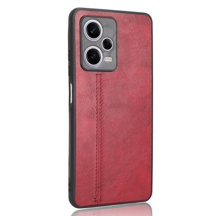 For Xiaomi Redmi Note 12 Pro 5G Sewing Cow Pattern Skin PC + PU + TPU Phone Case