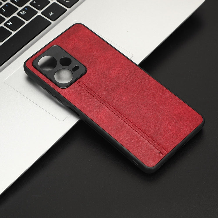 For Xiaomi Redmi Note 12 Pro 5G Sewing Cow Pattern Skin PC + PU + TPU Phone Case