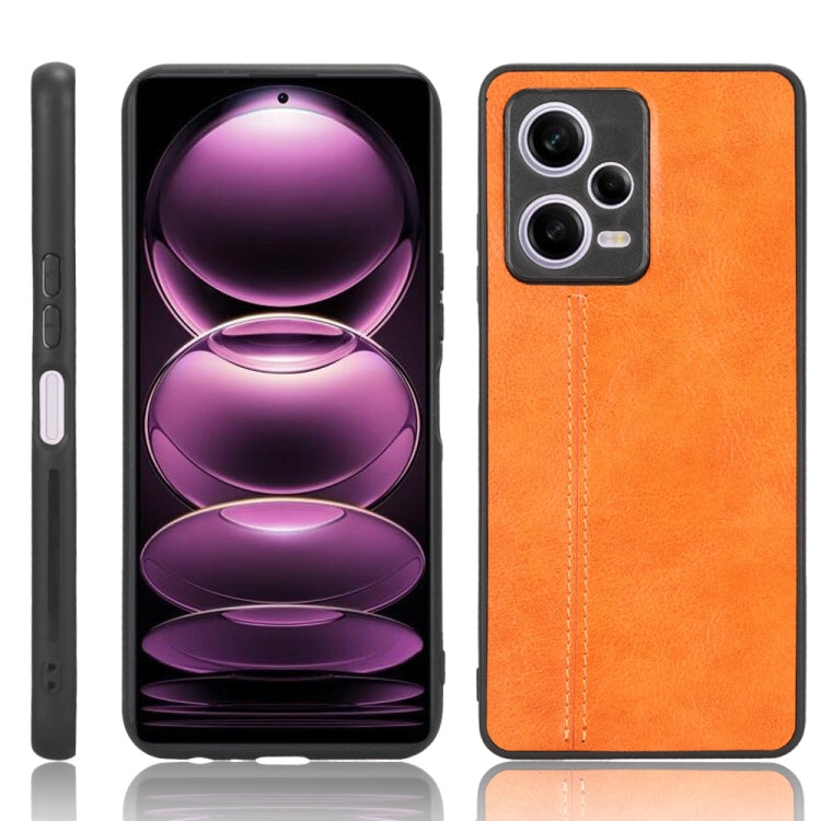For Xiaomi Redmi Note 12 Pro 5G Sewing Cow Pattern Skin PC + PU + TPU Phone Case