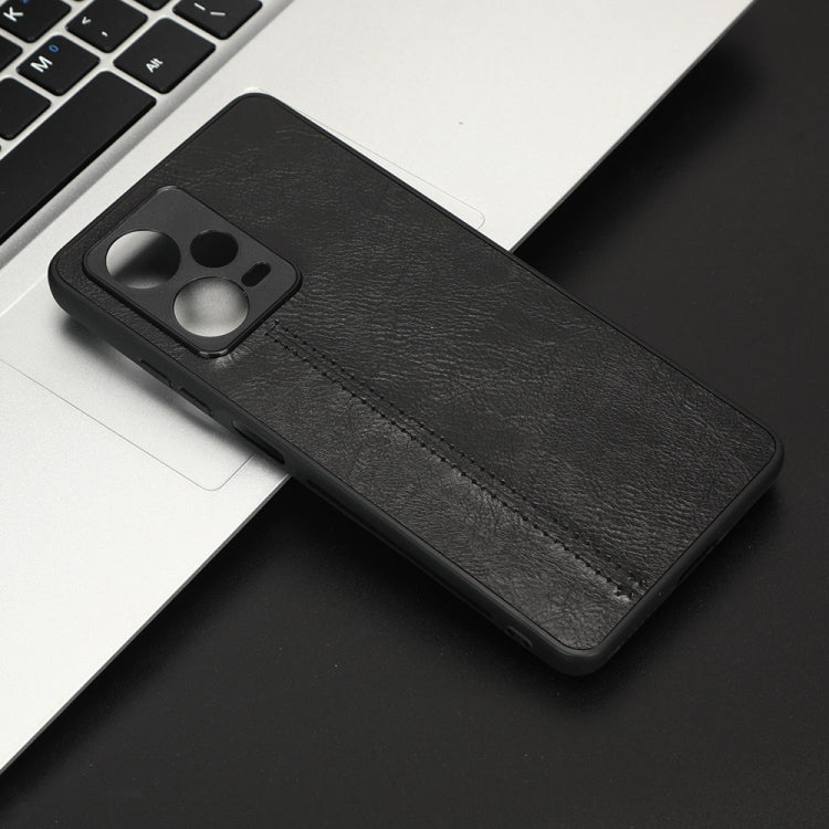 For Xiaomi Redmi Note 12 Pro+ 5G Sewing Cow Pattern Skin PC + PU + TPU Phone Case