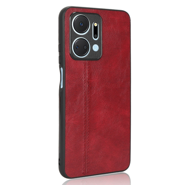 For Honor X7a Sewing Cow Pattern Skin PC + PU + TPU Phone Case