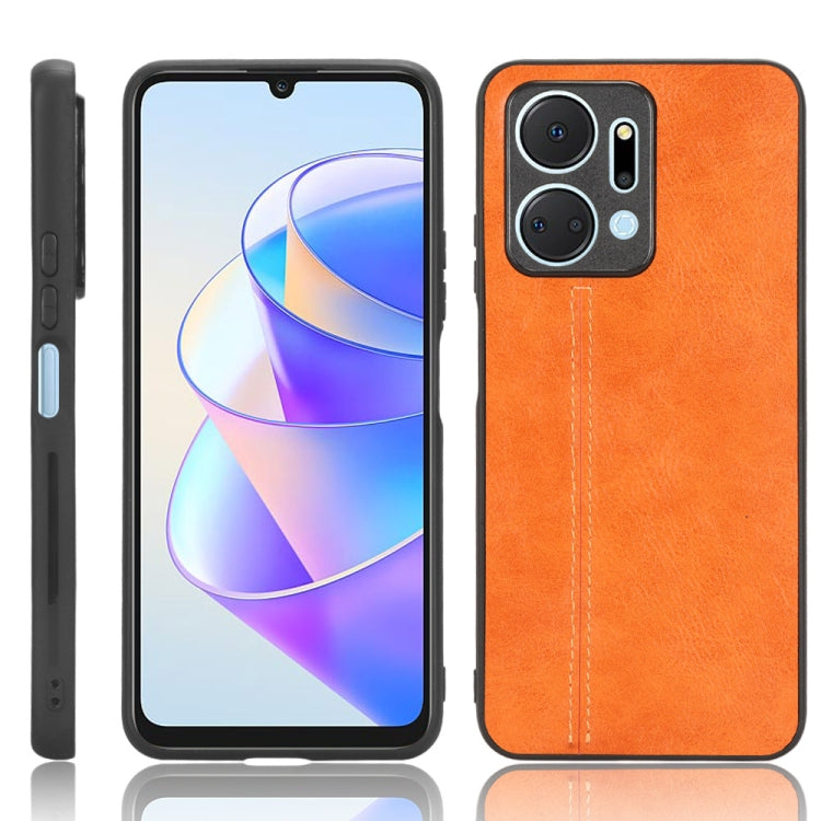 For Honor X7a Sewing Cow Pattern Skin PC + PU + TPU Phone Case