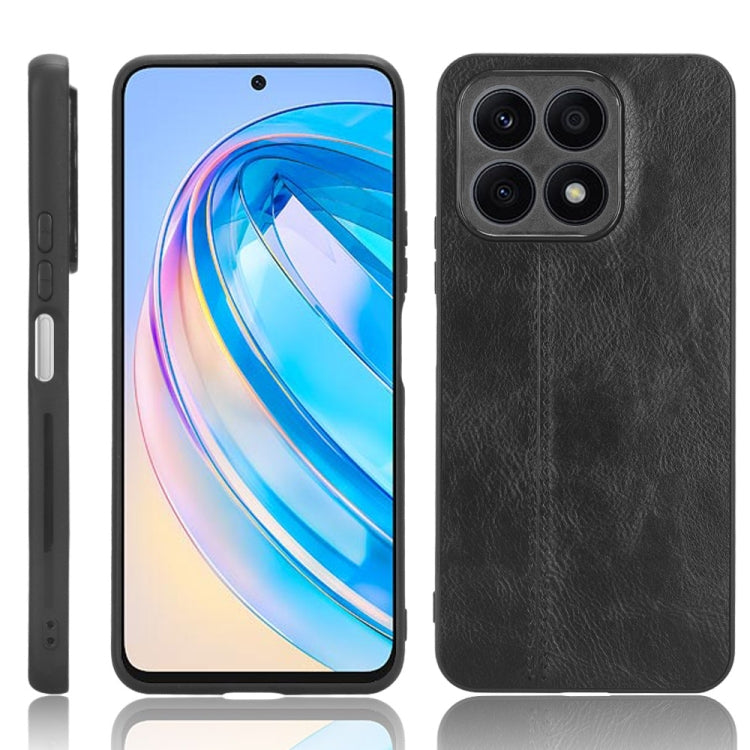 For Honor X8a Sewing Cow Pattern Skin PC + PU + TPU Phone Case