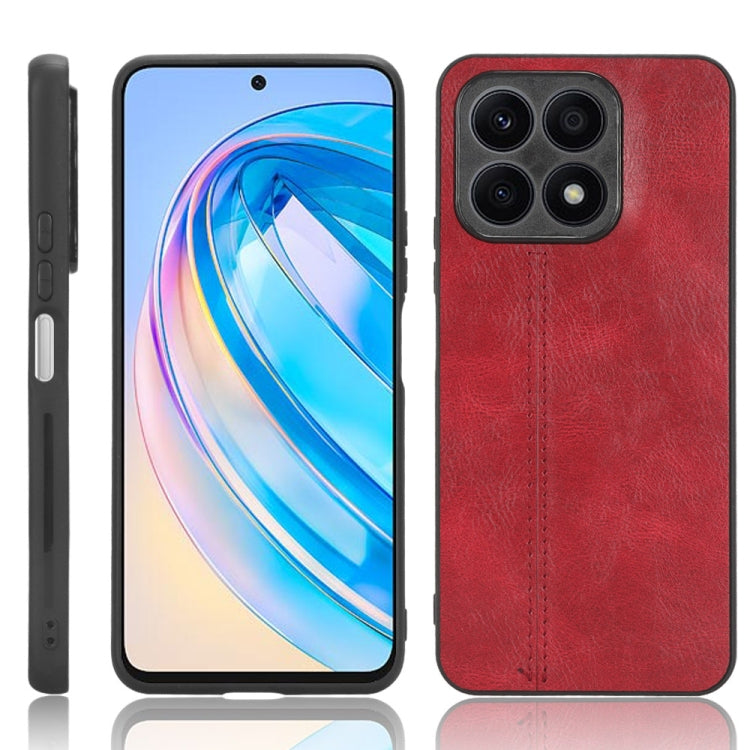 For Honor X8a Sewing Cow Pattern Skin PC + PU + TPU Phone Case