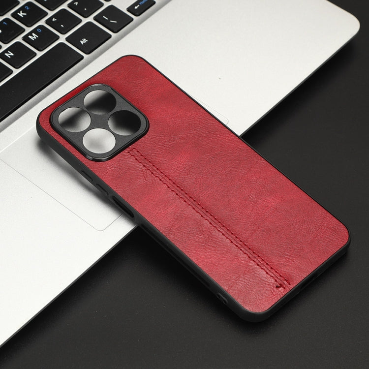 For Honor X8a Sewing Cow Pattern Skin PC + PU + TPU Phone Case