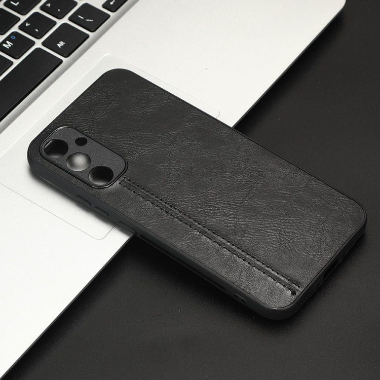 For Samsung Galaxy A34 5G Sewing Cow Pattern Skin PC + PU + TPU Phone Case
