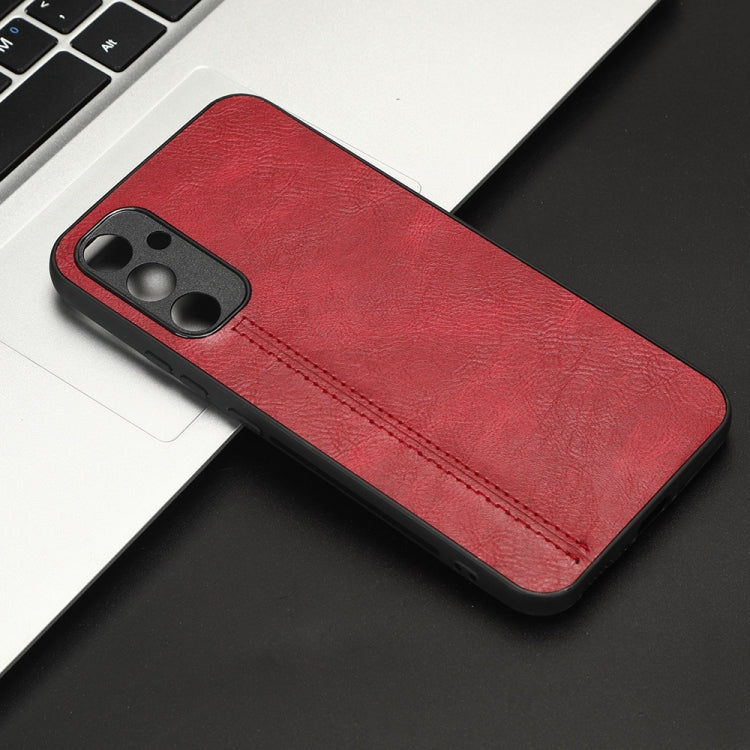 For Samsung Galaxy A34 5G Sewing Cow Pattern Skin PC + PU + TPU Phone Case