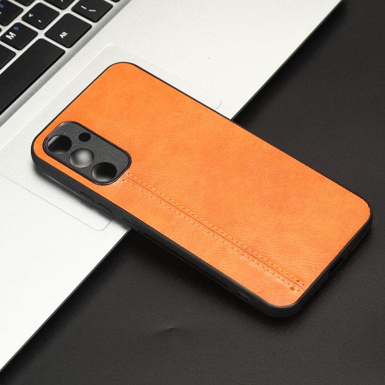 For Samsung Galaxy A34 5G Sewing Cow Pattern Skin PC + PU + TPU Phone Case