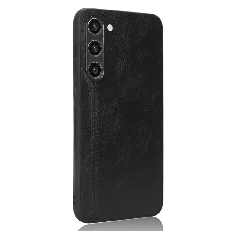 For Samsung Galaxy S23+ 5G Sewing Cow Pattern Skin PC + PU + TPU Phone Case