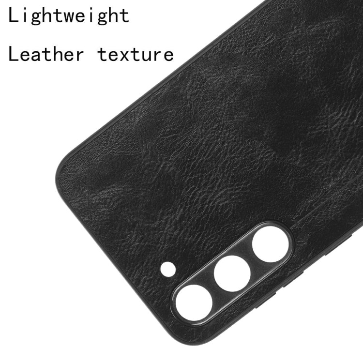 For Samsung Galaxy S23+ 5G Sewing Cow Pattern Skin PC + PU + TPU Phone Case