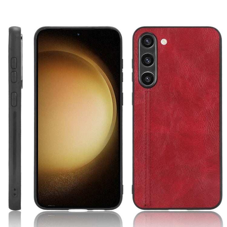 For Samsung Galaxy S23+ 5G Sewing Cow Pattern Skin PC + PU + TPU Phone Case
