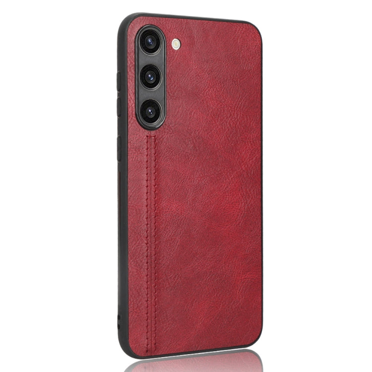 For Samsung Galaxy S23+ 5G Sewing Cow Pattern Skin PC + PU + TPU Phone Case