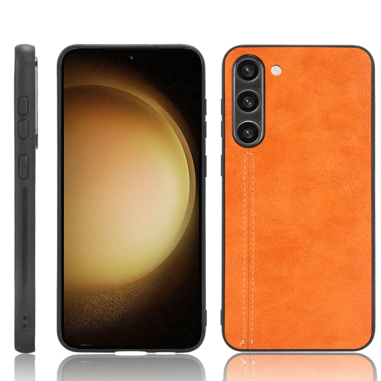 For Samsung Galaxy S23+ 5G Sewing Cow Pattern Skin PC + PU + TPU Phone Case